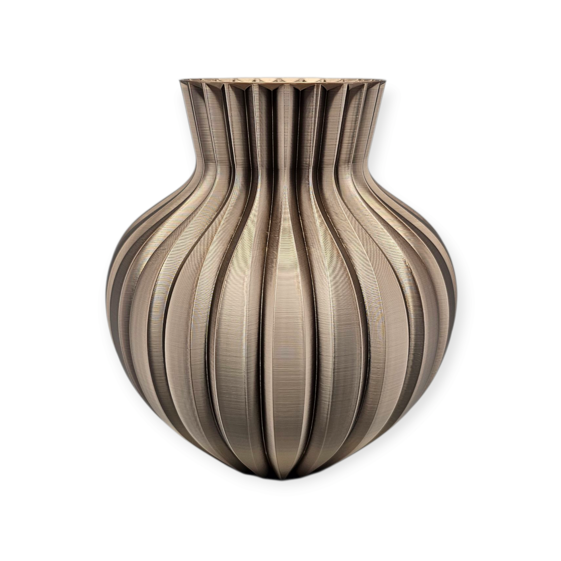 Droog/ zijdebloemenvaas Ribbelvaas - 3D geprint design - modern - trendy kleur