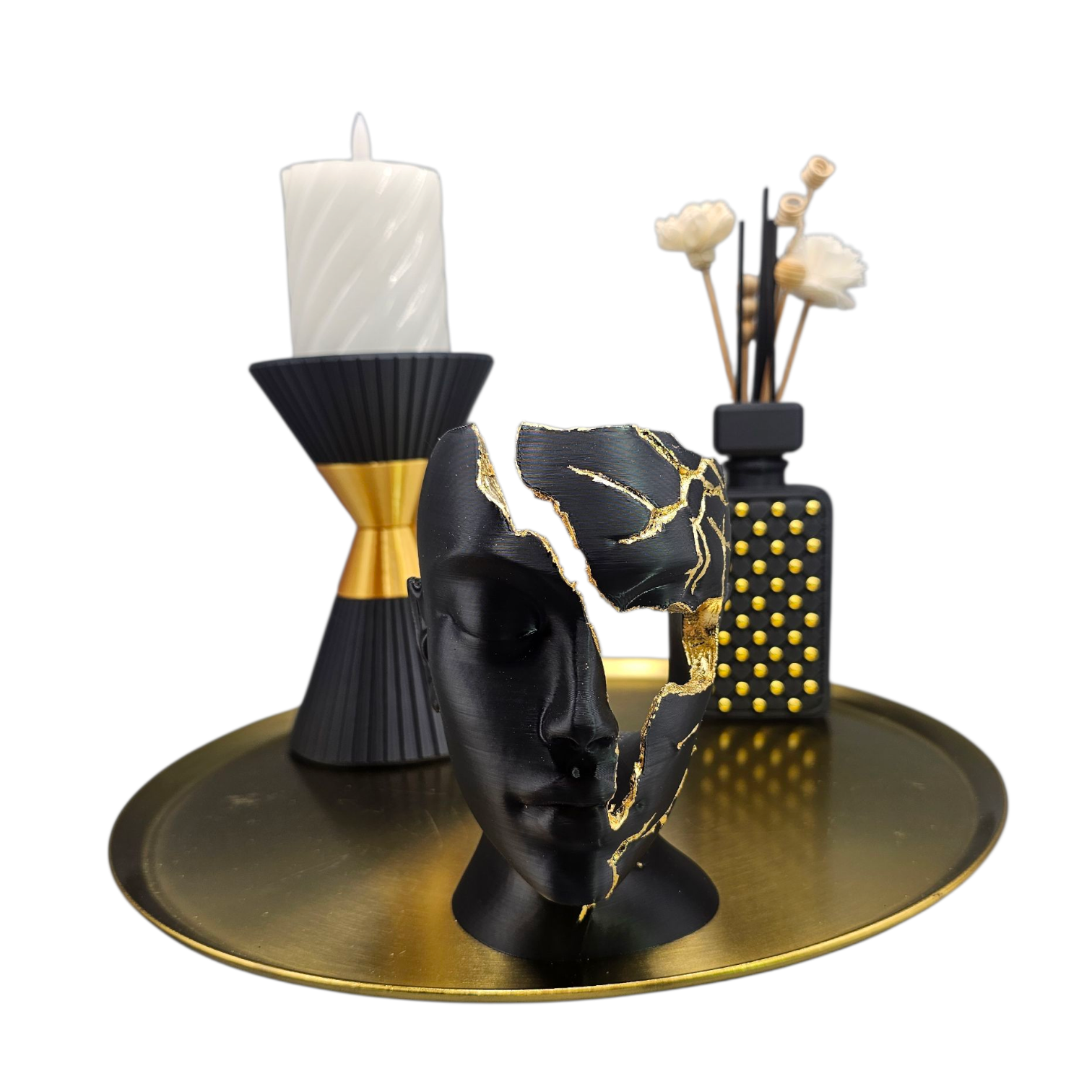 Luxury Layerzz – Broken Face - Gold Edition - kunstbeeld - 2 maten