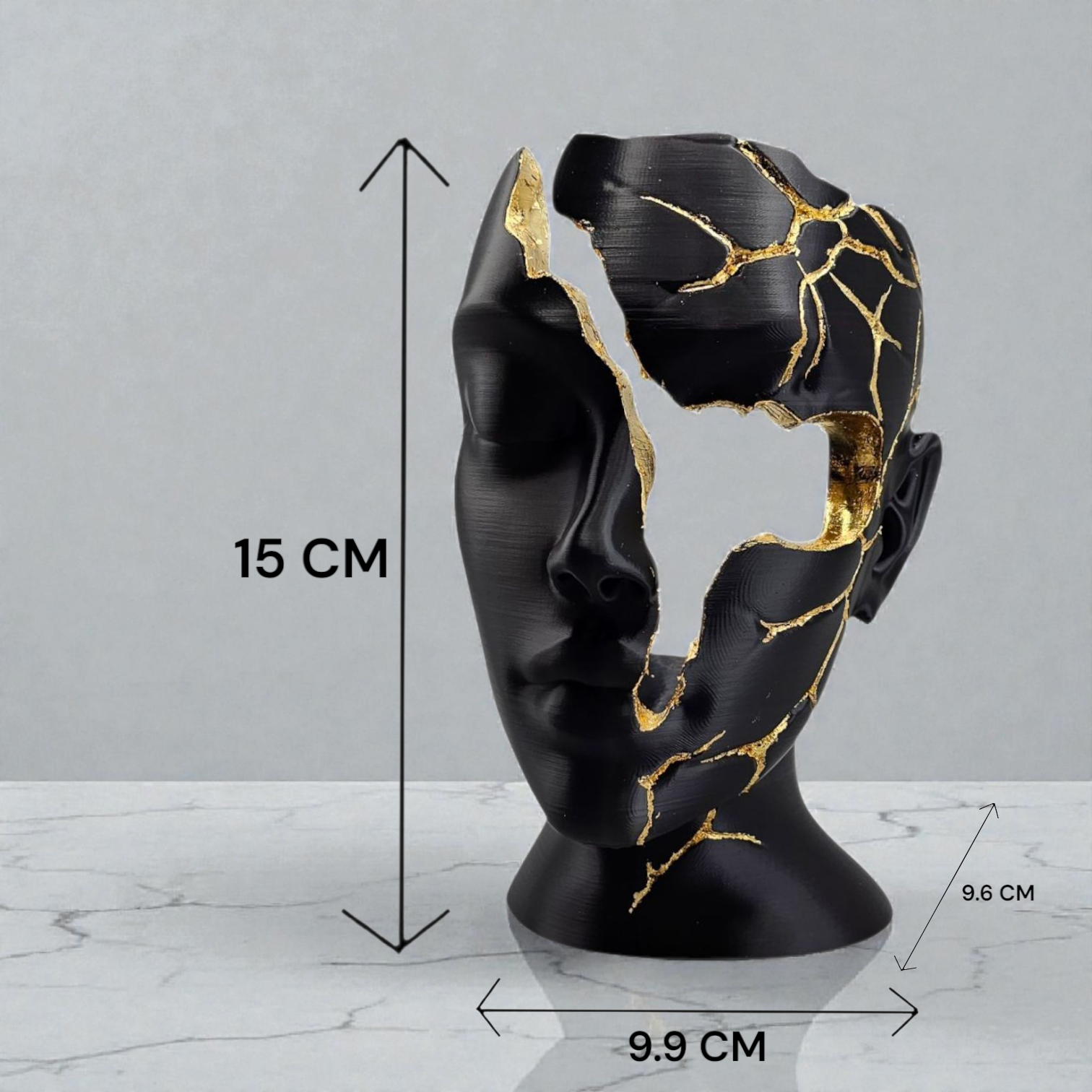 Luxury Layerzz – Broken Face - Gold Edition - kunstbeeld - 2 maten