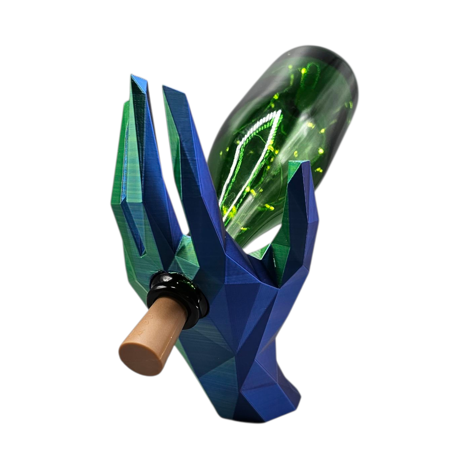 Wijnfleshouder - hand - geometrisch - decoratie - blikvanger