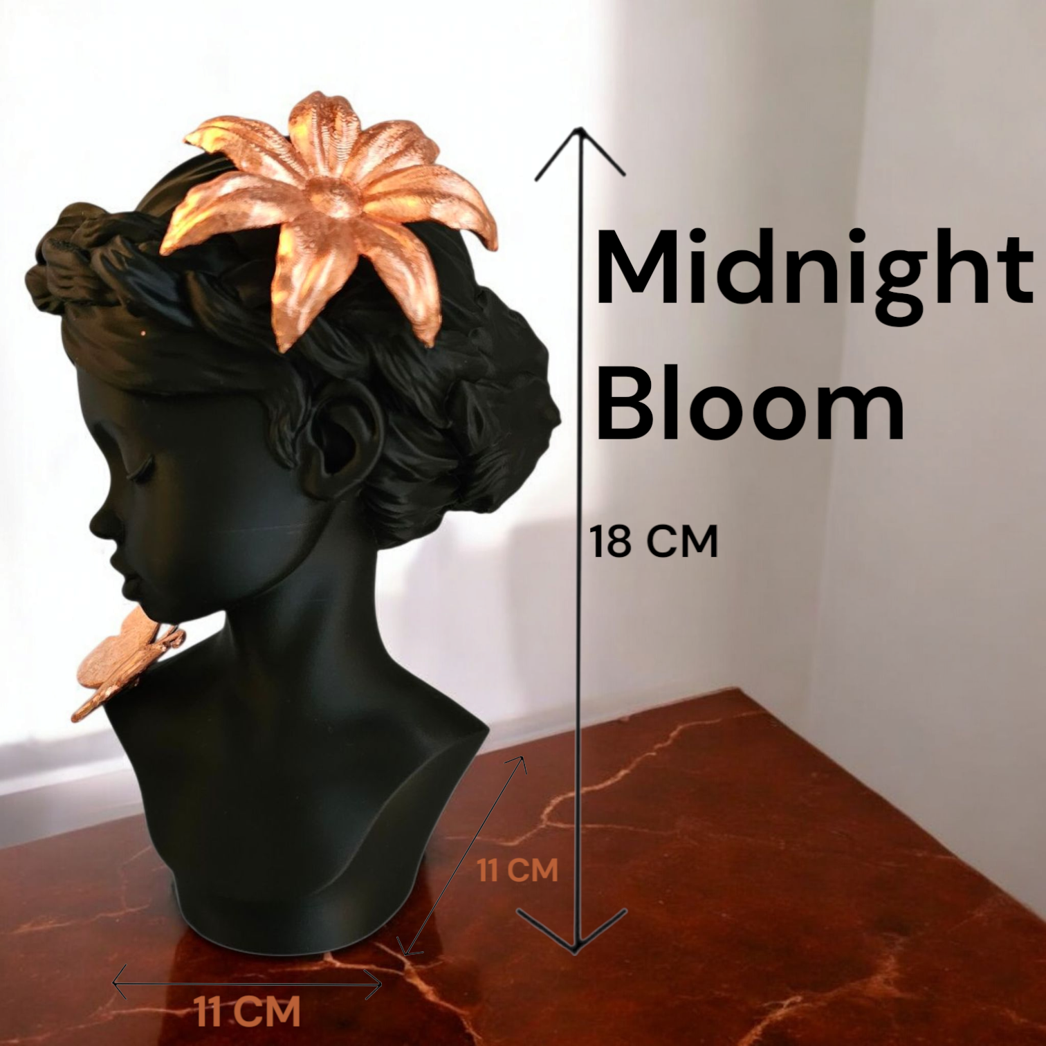 Luxury Layerzz – Midnight Bloom - Rose Gold Edition - kunstbeeld