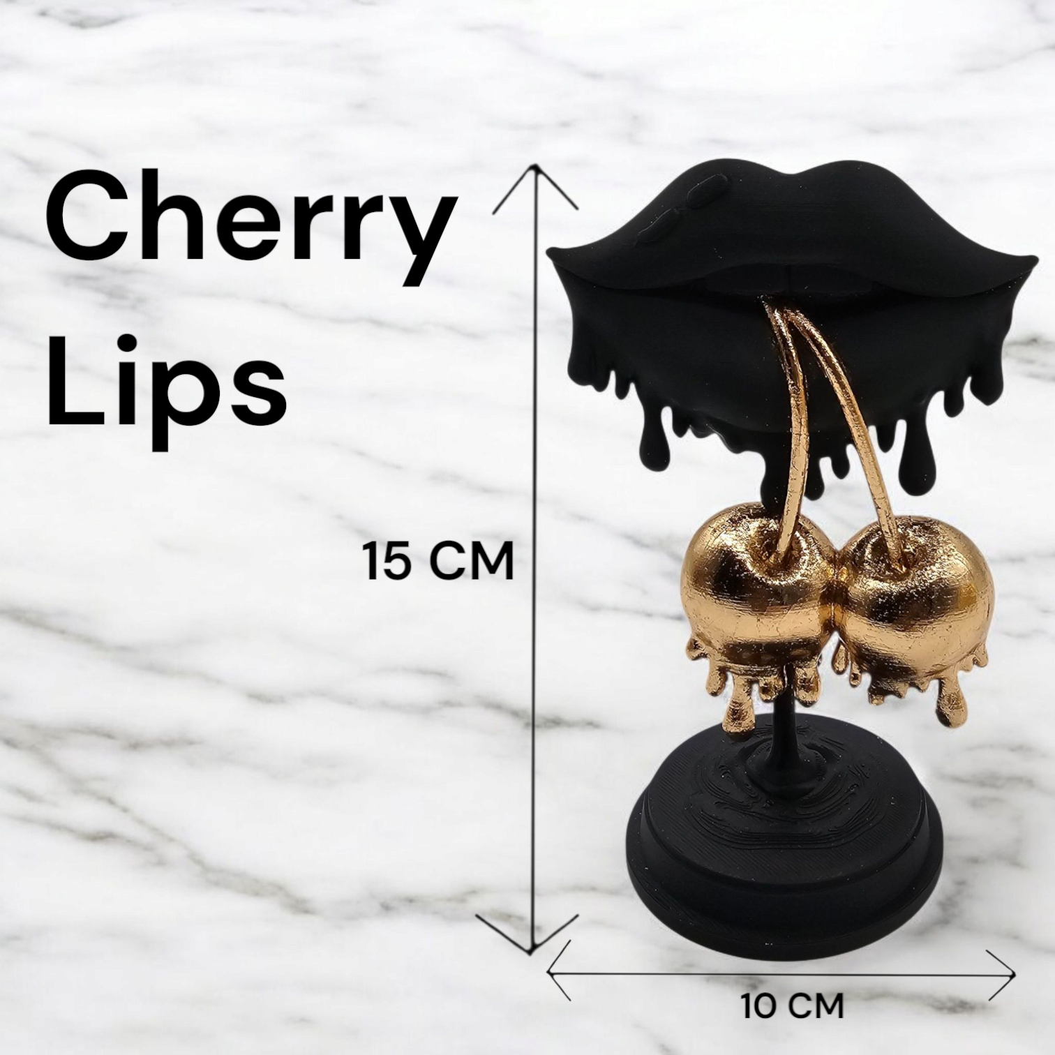 Luxury Layerzz – Cherry Lips | Black & Champagne Gold - Sculptuur - eyecatcher - cadeau