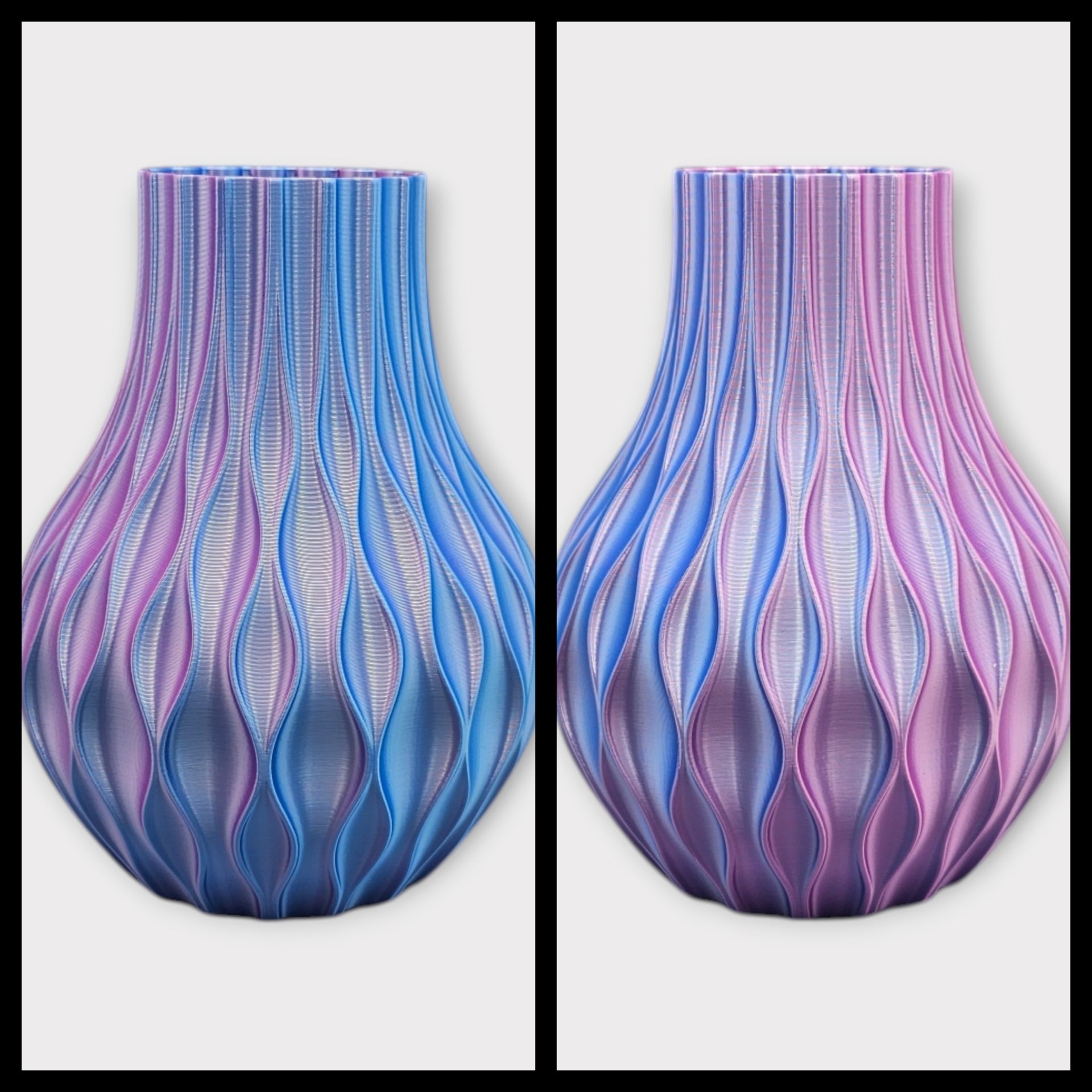 Droog/zijdebloemenvaas Opaal - 3D geprint - lichtgewicht - meerkleurig - trend