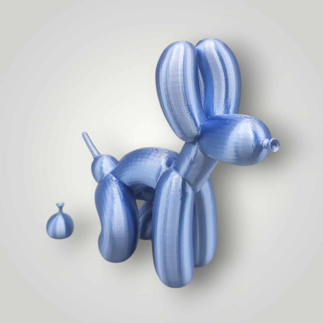 ballon hond poepend - 3D geprint - grappig - uniek