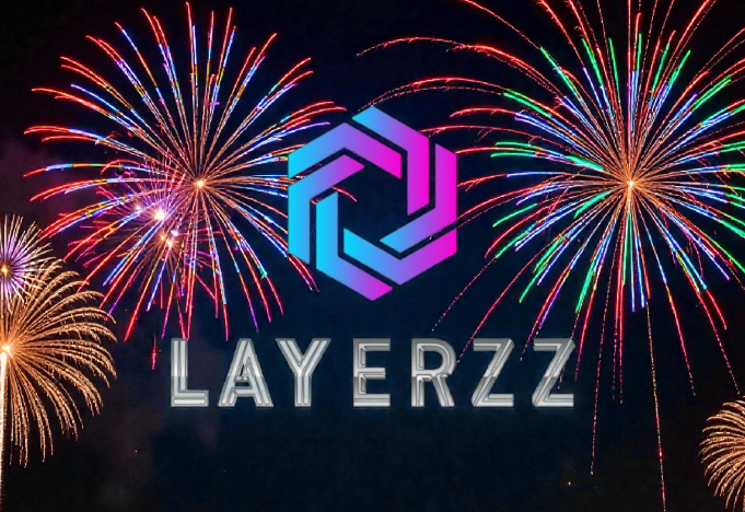 Vuurwerk met logo van Layerzz