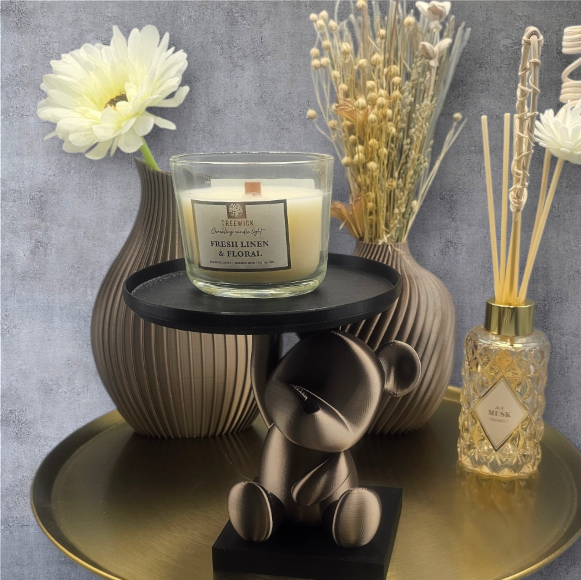 3D-geprinte vaas Scandinavisch interieur”.