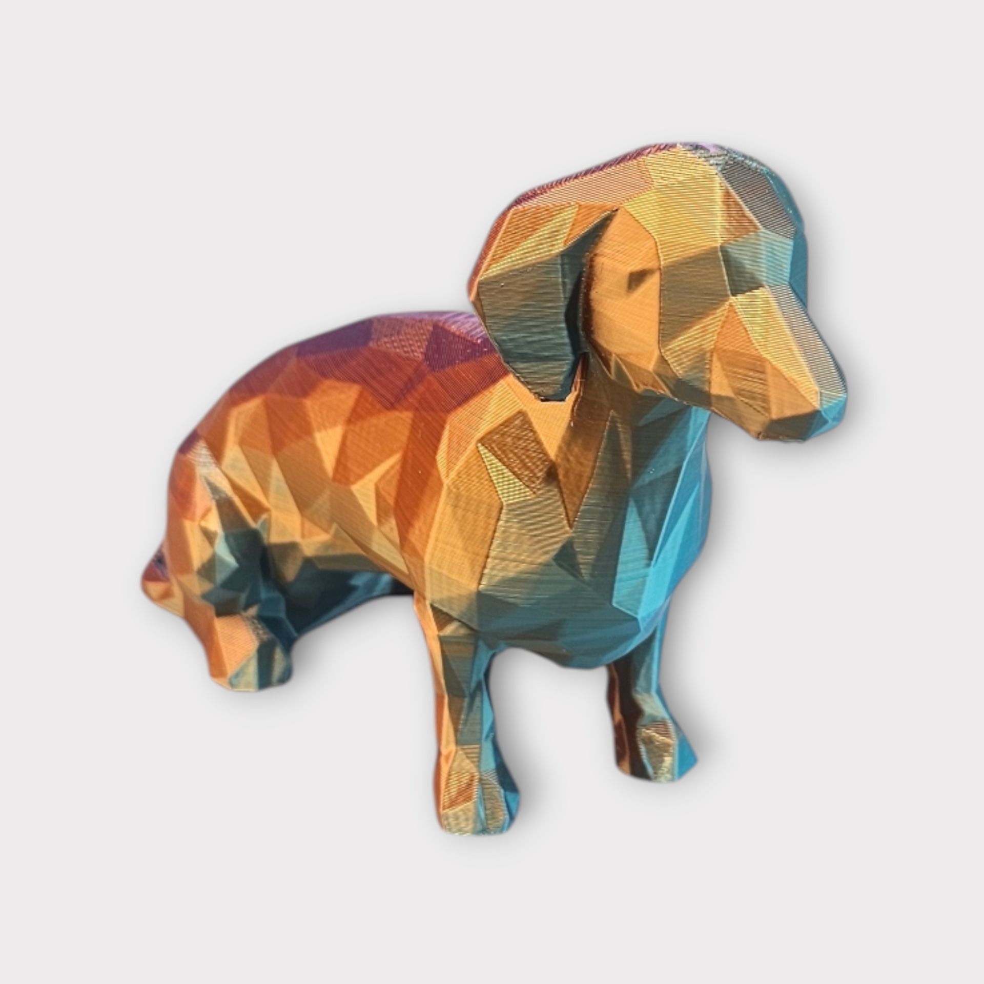 Tekkel beeldje - geometrisch - 3D geprint - uniek - speels