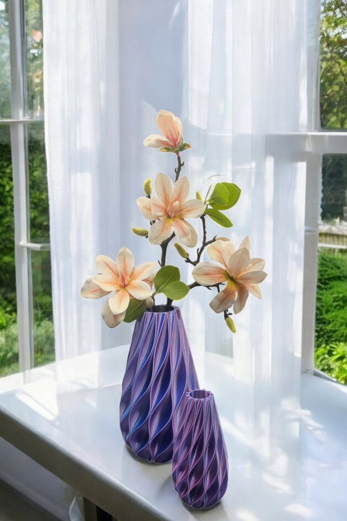 Droog/zijdebloemenvaas Diamand 21cm - 3D geprint - meerkleurig - design - trend