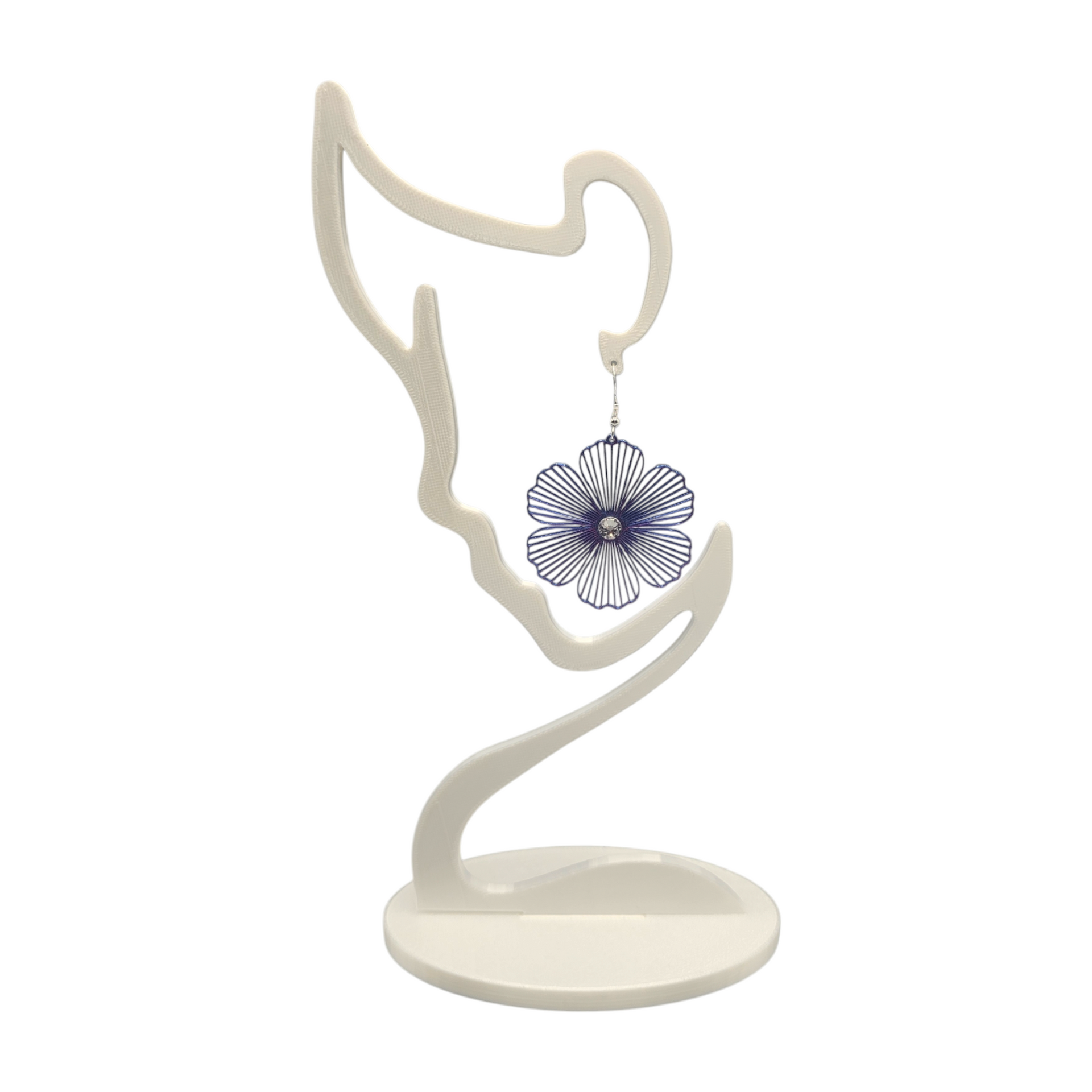 Floral Radience - grote bloem oorbel - goud en zilverkleurig oortekers