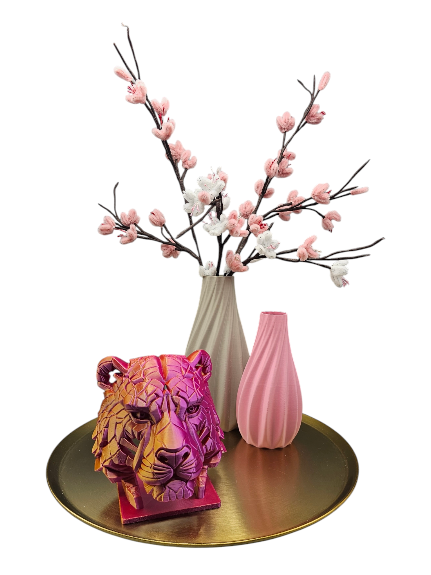 Droog/zijdebloemenvaas Saffier 25cm 3D geprint - stijlvol - minimalistisch