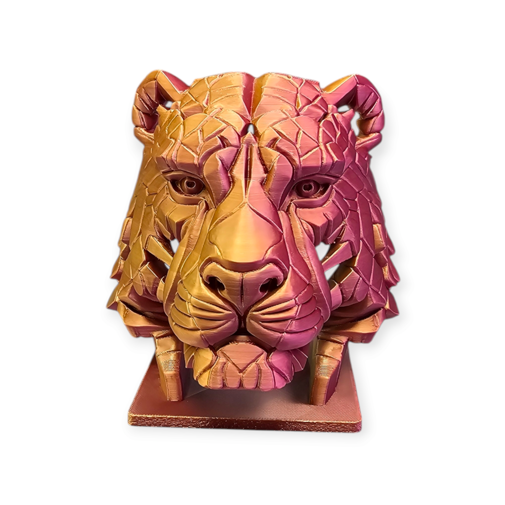 Tijger beeld Geometrisch - 3Dgeprint - eyecatcher - meerkleurig - uniek - trend