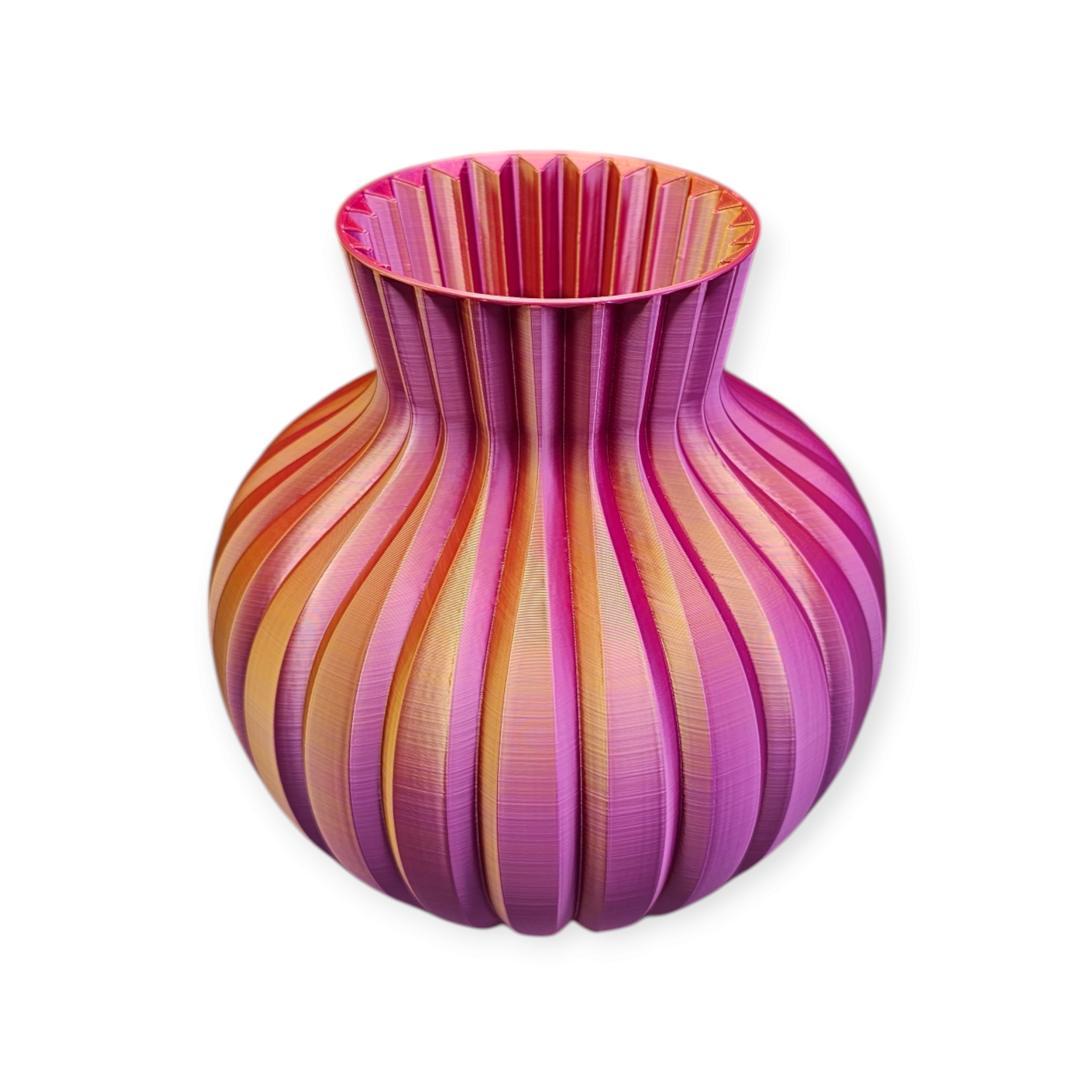 Droog/ zijdebloemenvaas Ribbelvaas - 3D geprint design meerkleurig - modern interieur