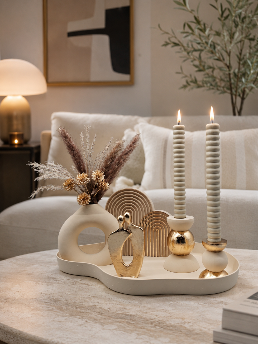 Complete Woondecoratie Set — Golden Boho Harmony - duurzaam - handgemaakt - uniek - modern