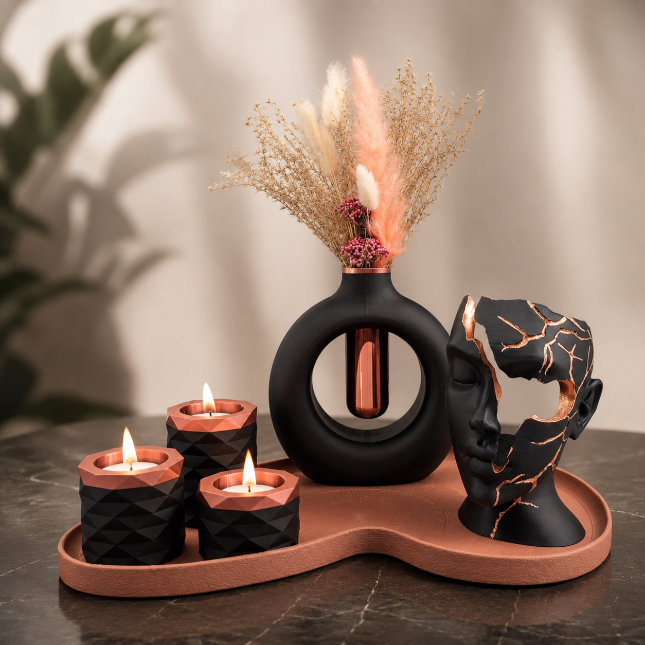 Complete Woondecoratie Set — Broken Face - Copper Elegance -