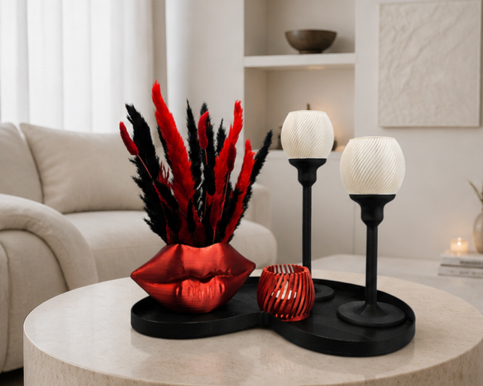 Complete Woondecoratie Set — Bold Lips Statement - duurzaam - cadeautip - uniek