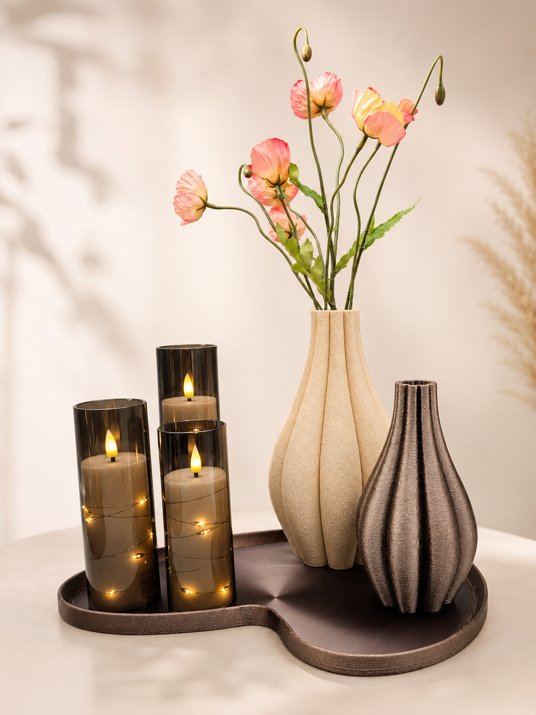 Complete Woondecoratie Set — Soft Glow Elegance - uniek - Duurzaam - japandi