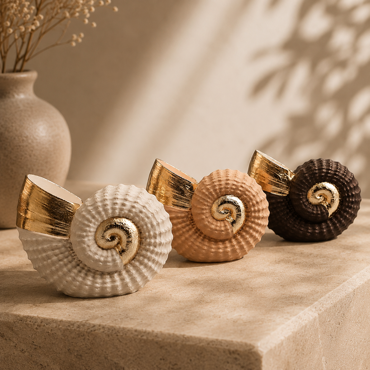 Luxury Layerzz – Seashell Luxe -3D geprint Handmade Gold - 3 varianten