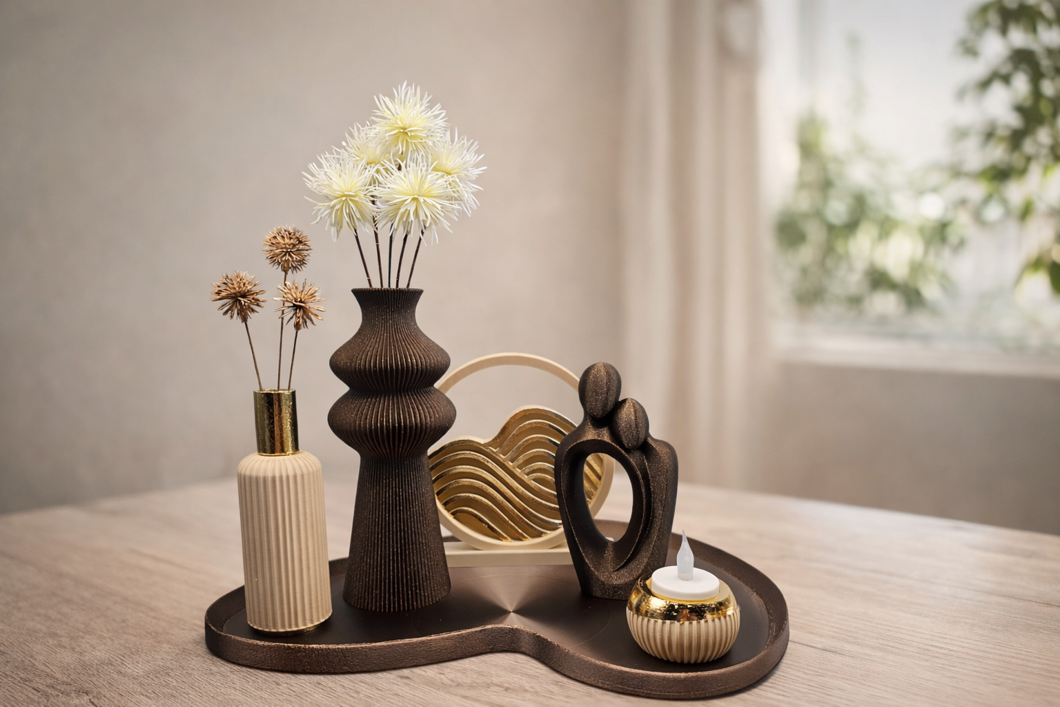 Complete Woondecoratie Set — Galaxy Gold - tafeldecoratie - modern interieur - handgemaakt