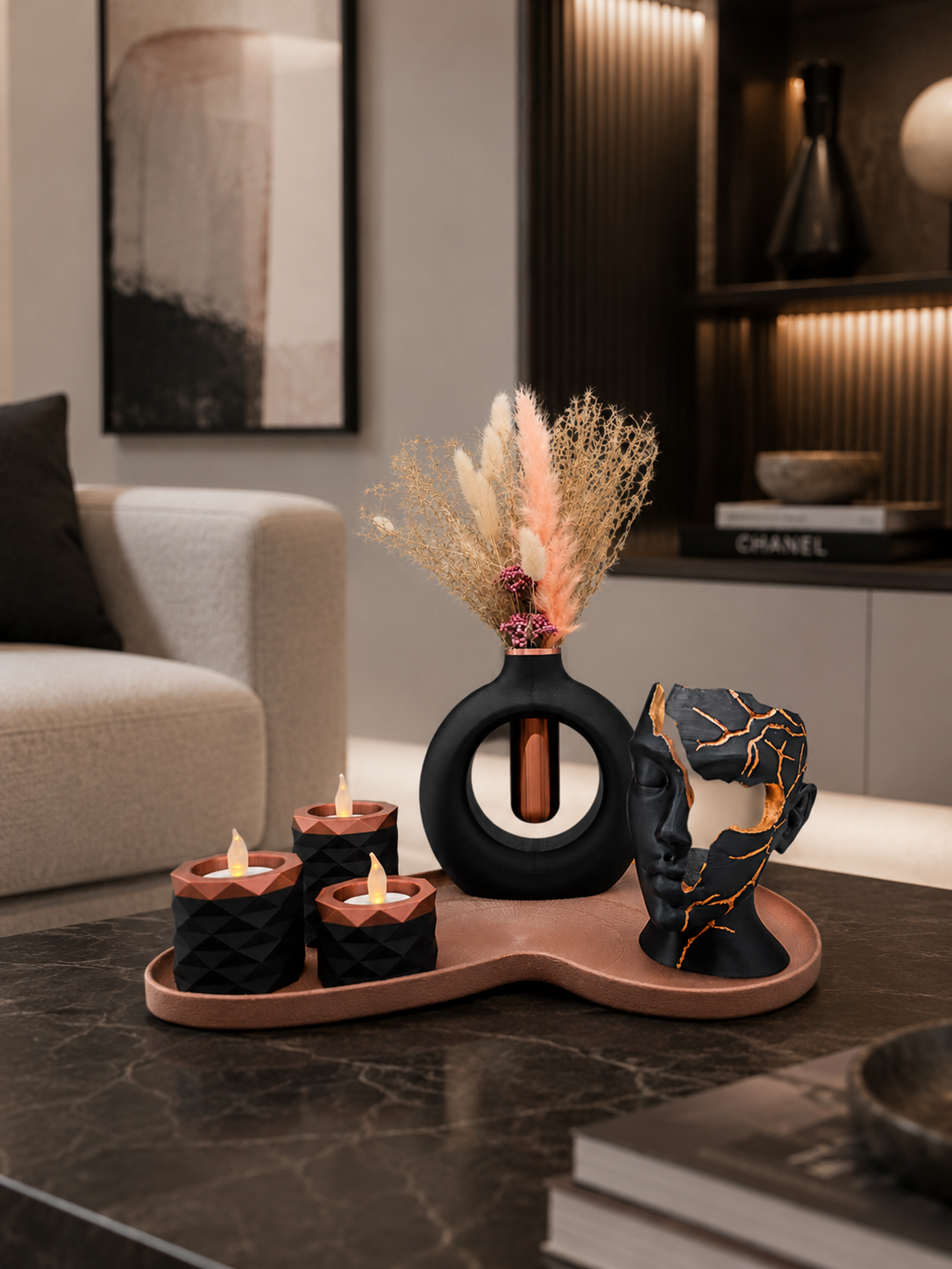 Complete Woondecoratie Set — Broken Face - Copper Elegance -