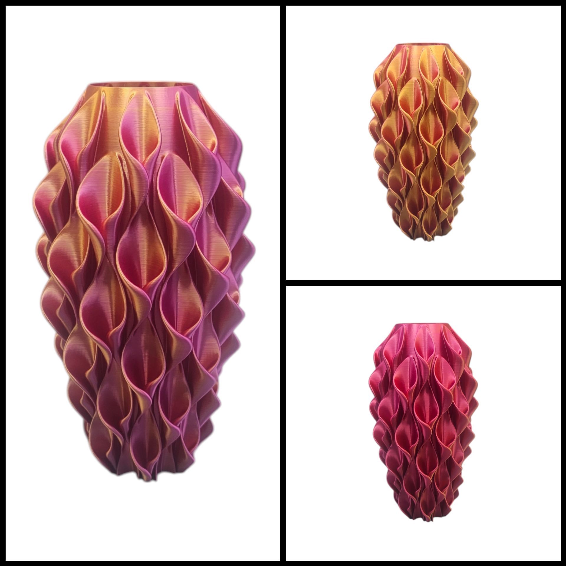 Droog/zijdebloemenvaas Flora - 3D geprint - uniek - meerkleurig - trending - modern