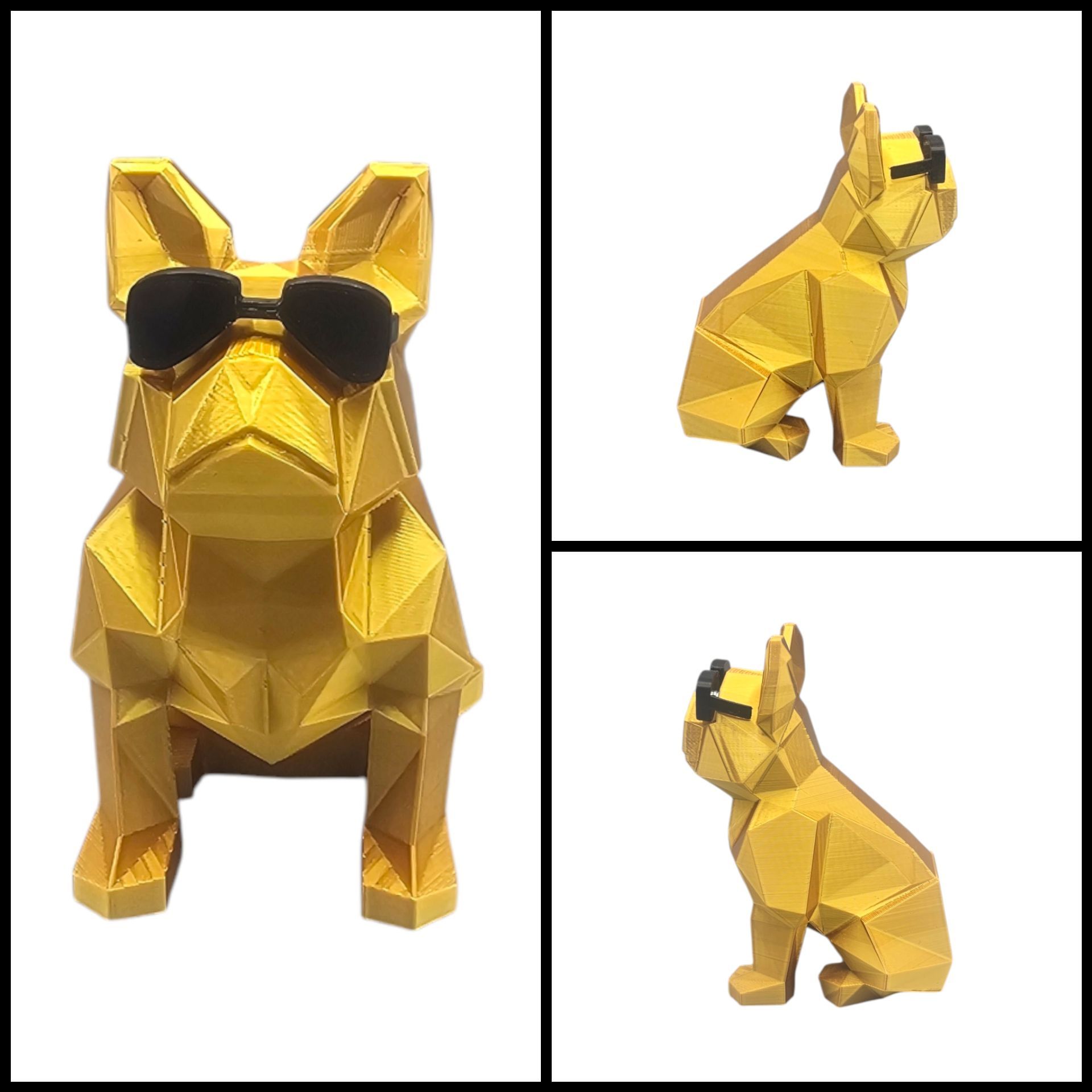 Stoere hond met bril 12 cm - 3D geprint - meerkleurig - trend - grappig
