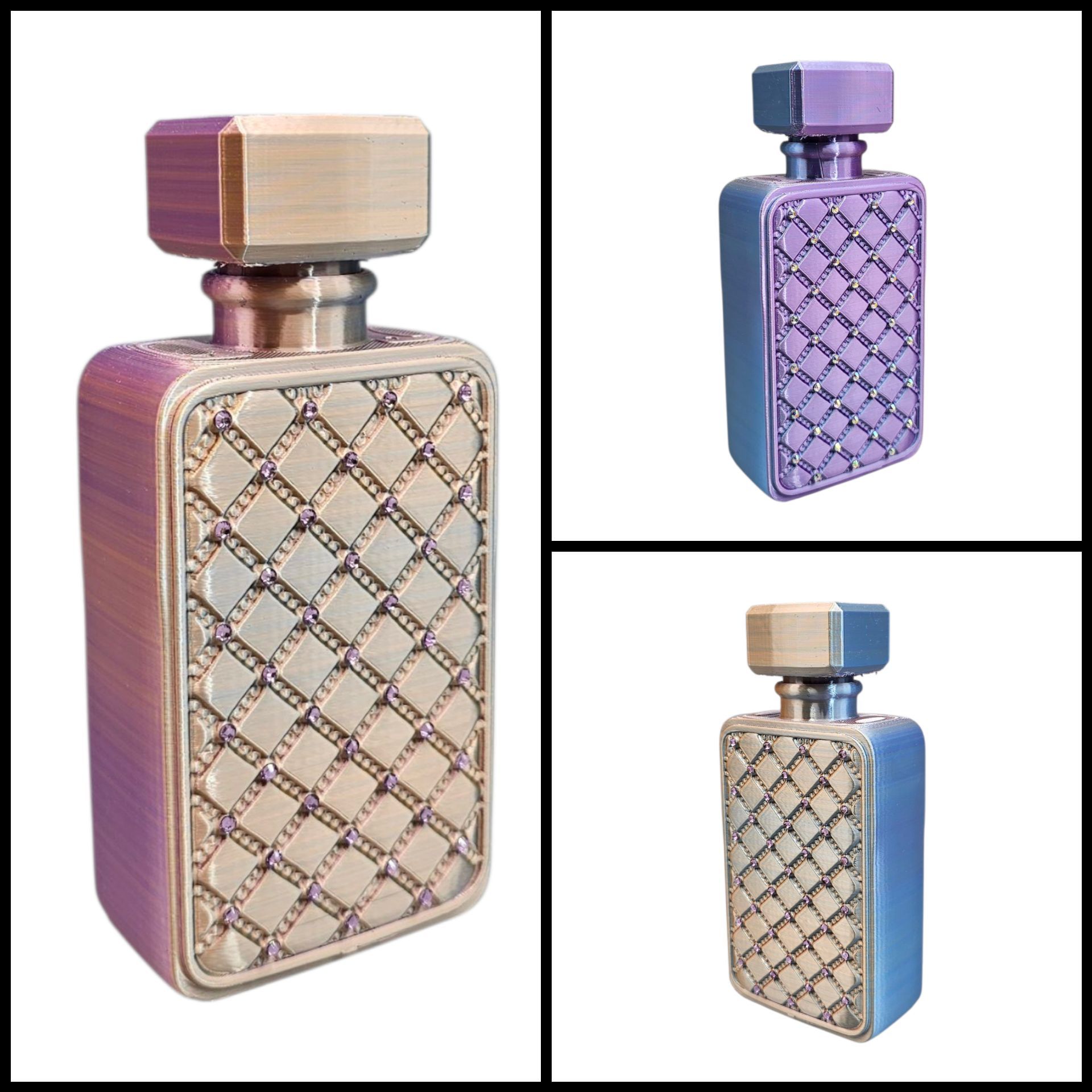 Parfumfles vaasje - eyecatcher - huisdecoratie - strass steentjes - 15 cm