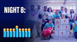 Volunteers packing aid boxes