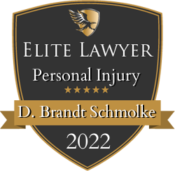 A badge that says elite lawyer personal injury on it.