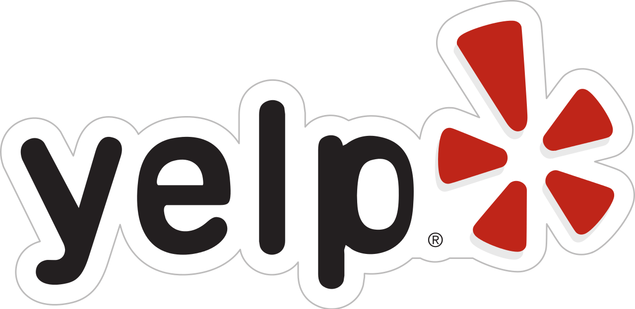 A yelp logo with a red star in the middle