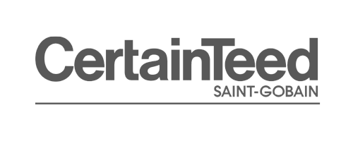 A black and white logo for certainteed saint-gobain.