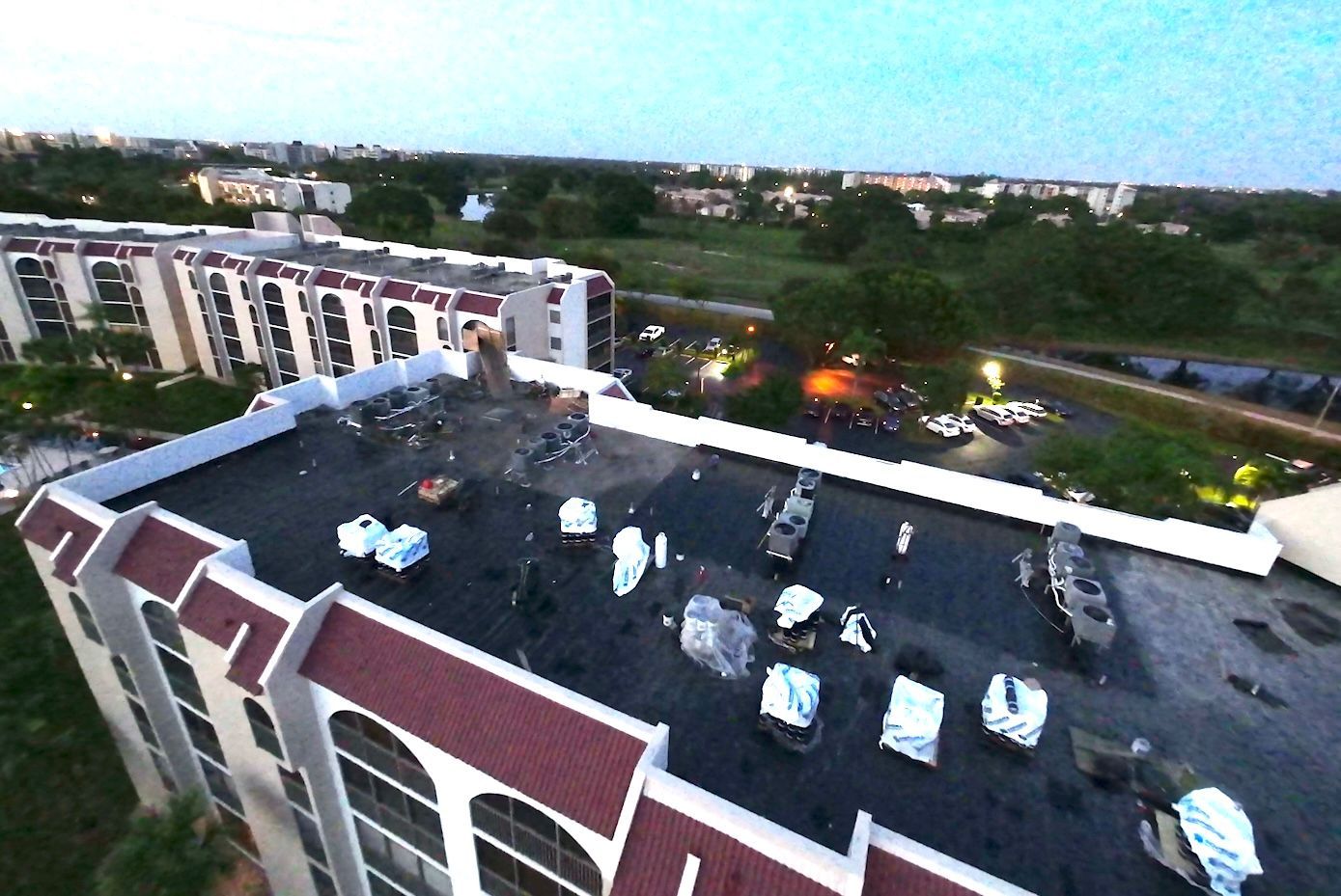 an aerial view of the roof of a building in Lauderhill Florida