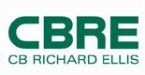 The logo for cbre cb richard ellis is green and white.