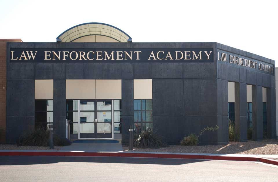 A building that says law enforcement academy on it