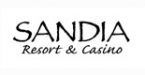 The logo for sandia resort and casino is black and white.