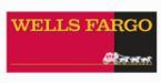 A red and black wells fargo logo on a white background.