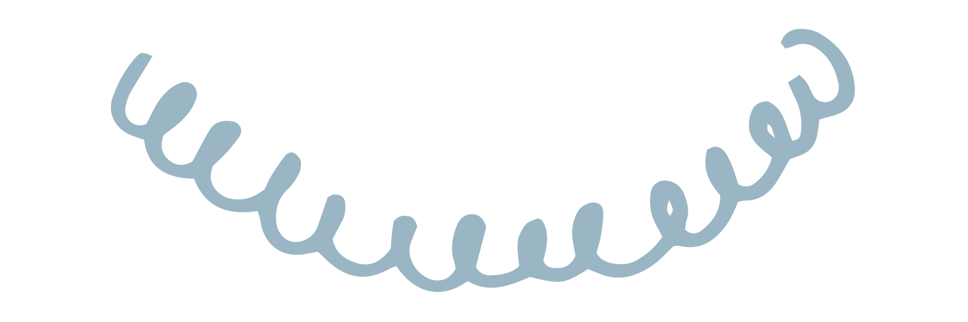 Casa branding graphic blue curls
