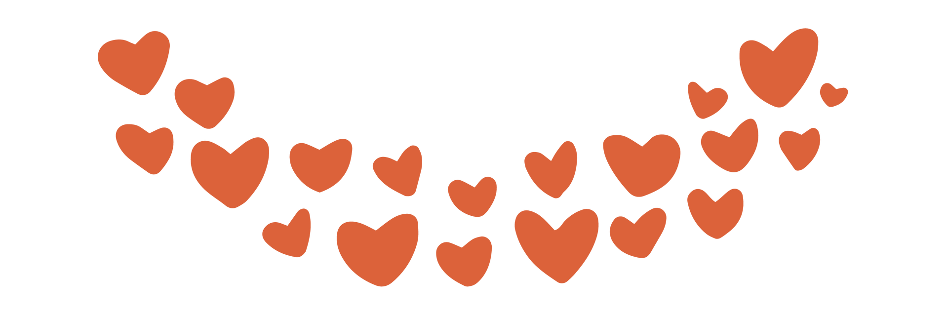 Casa branding graphic red hearts
