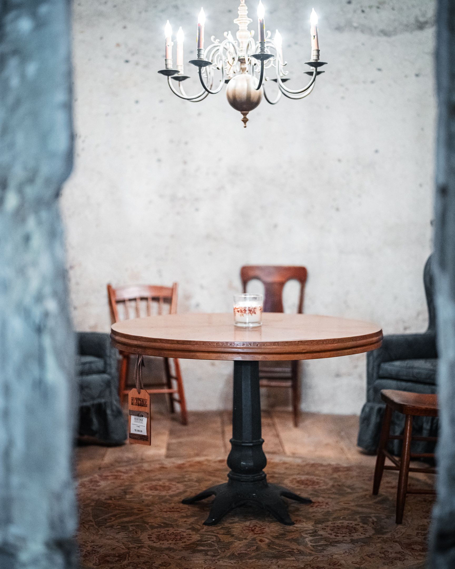 Table, reclaimed base, work table