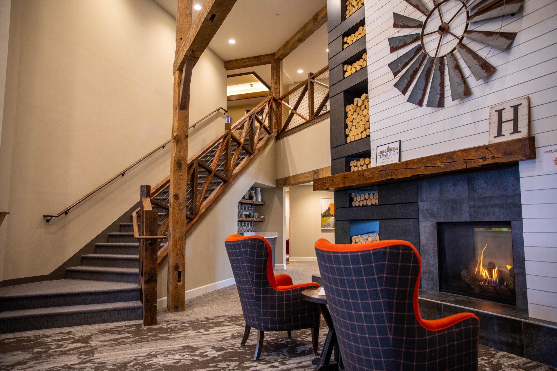 Beam, beams, ceiling beams, rafters, mantel, railing, stairs, post