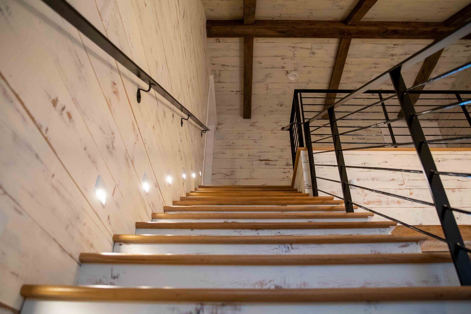 Stairs, stair, stair treads, treads, wall cladding, cladding, ceiling cladding, beam, ceiling beams