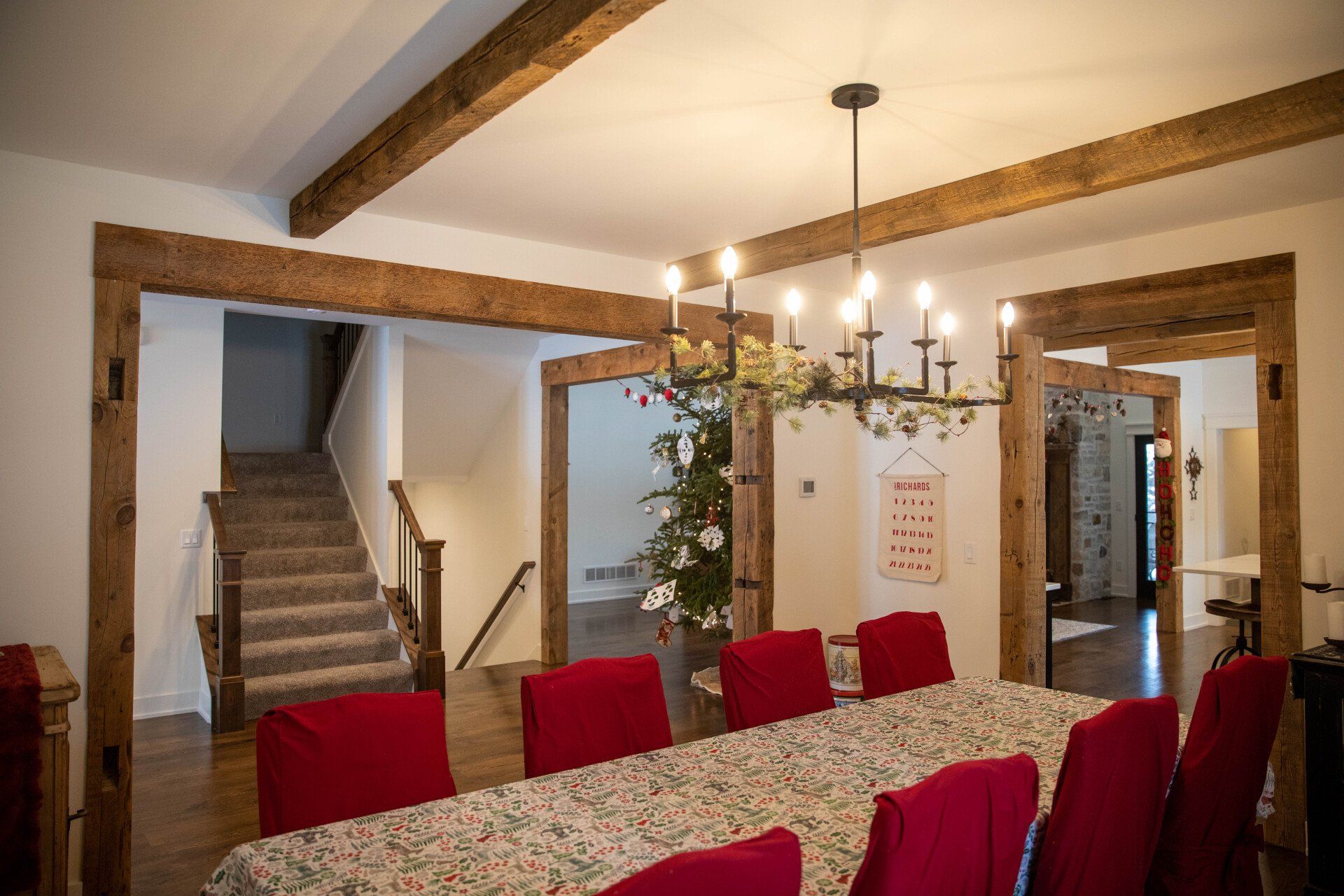 Beam, beams, ceiling beams, entry way, header, posts