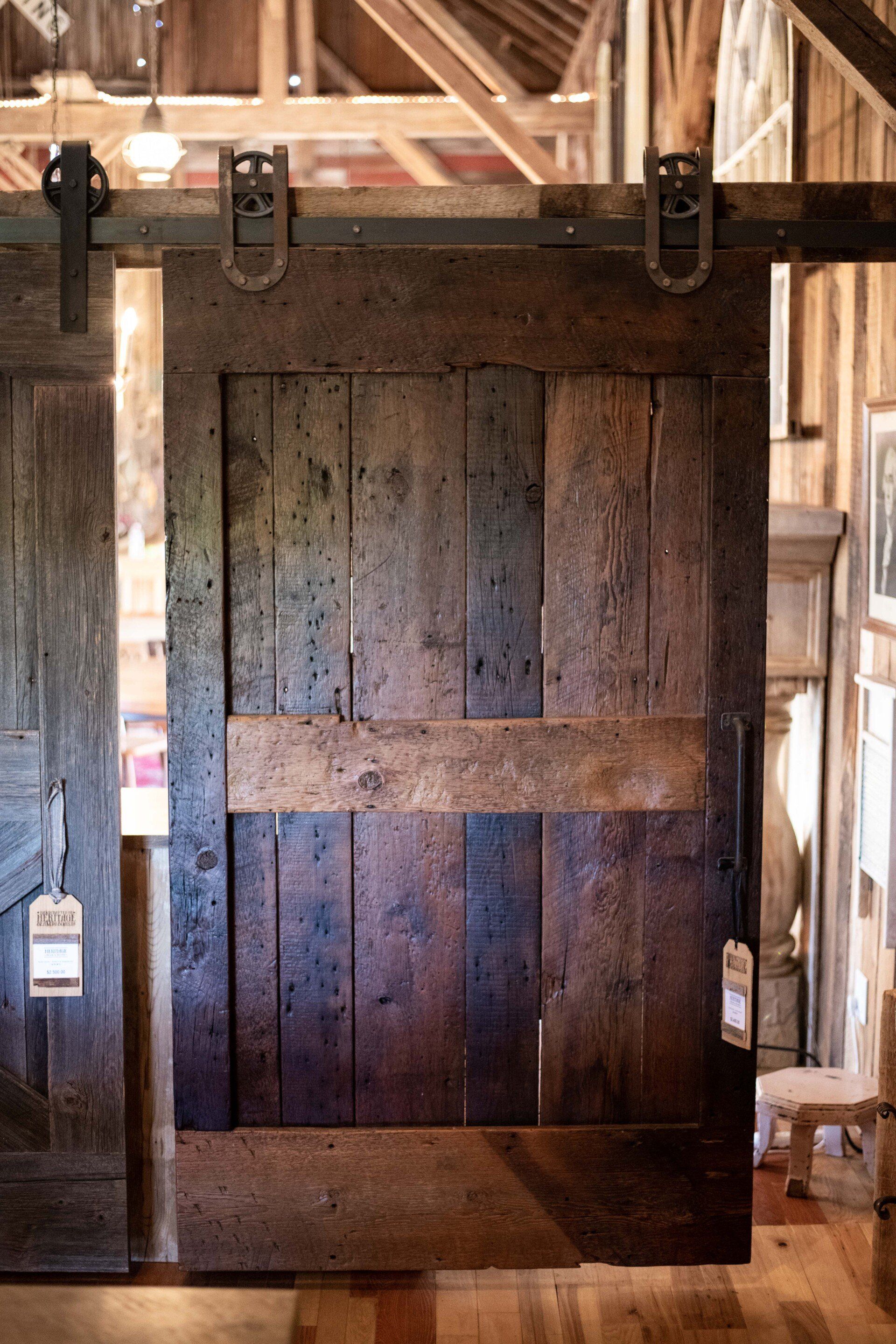 Barn door, roof board barn door, hardware