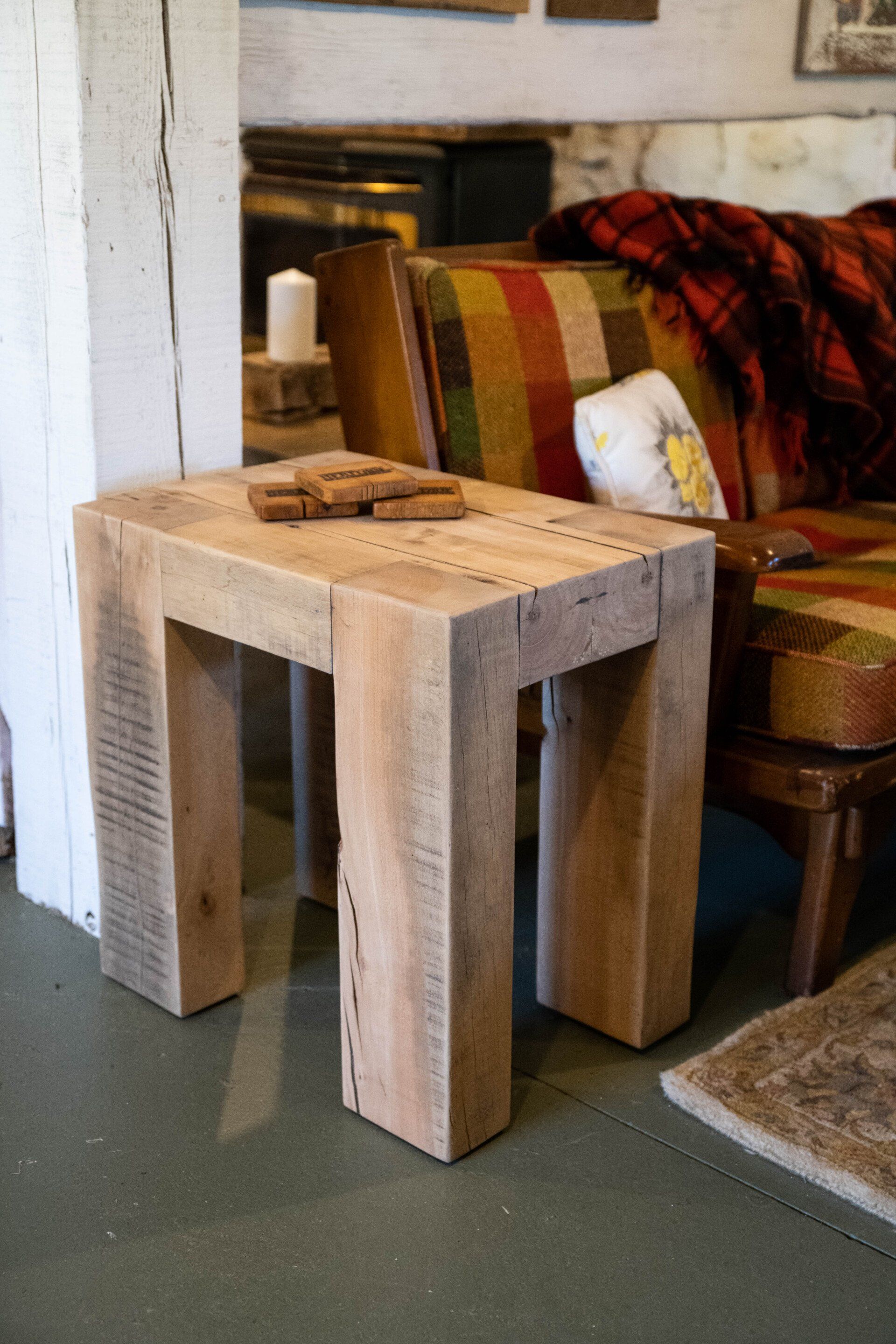furniture, side table, maple, parson style