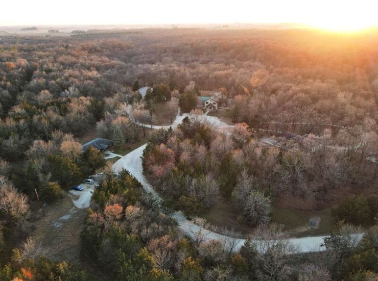 Aerial view of Camp Ewalu in the fall