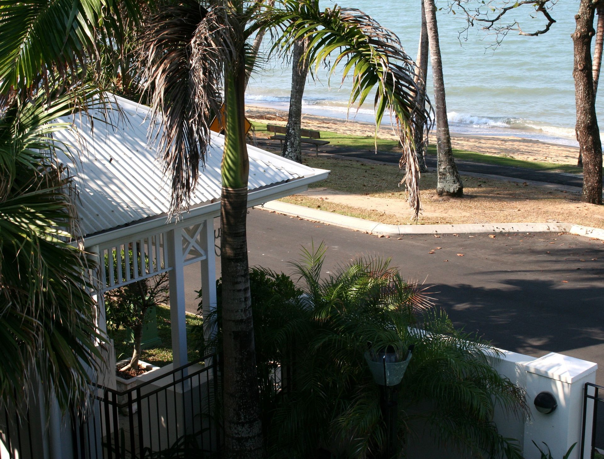 View of the beach with gazebo in the background. View of the beach with gazebo in the background.