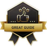 A great guide badge with a thumbs up and stars.