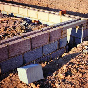 Foundations on construction site