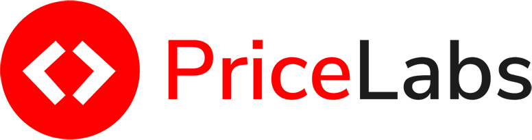 The pricelabs logo is a red circle with a diamond in the middle.