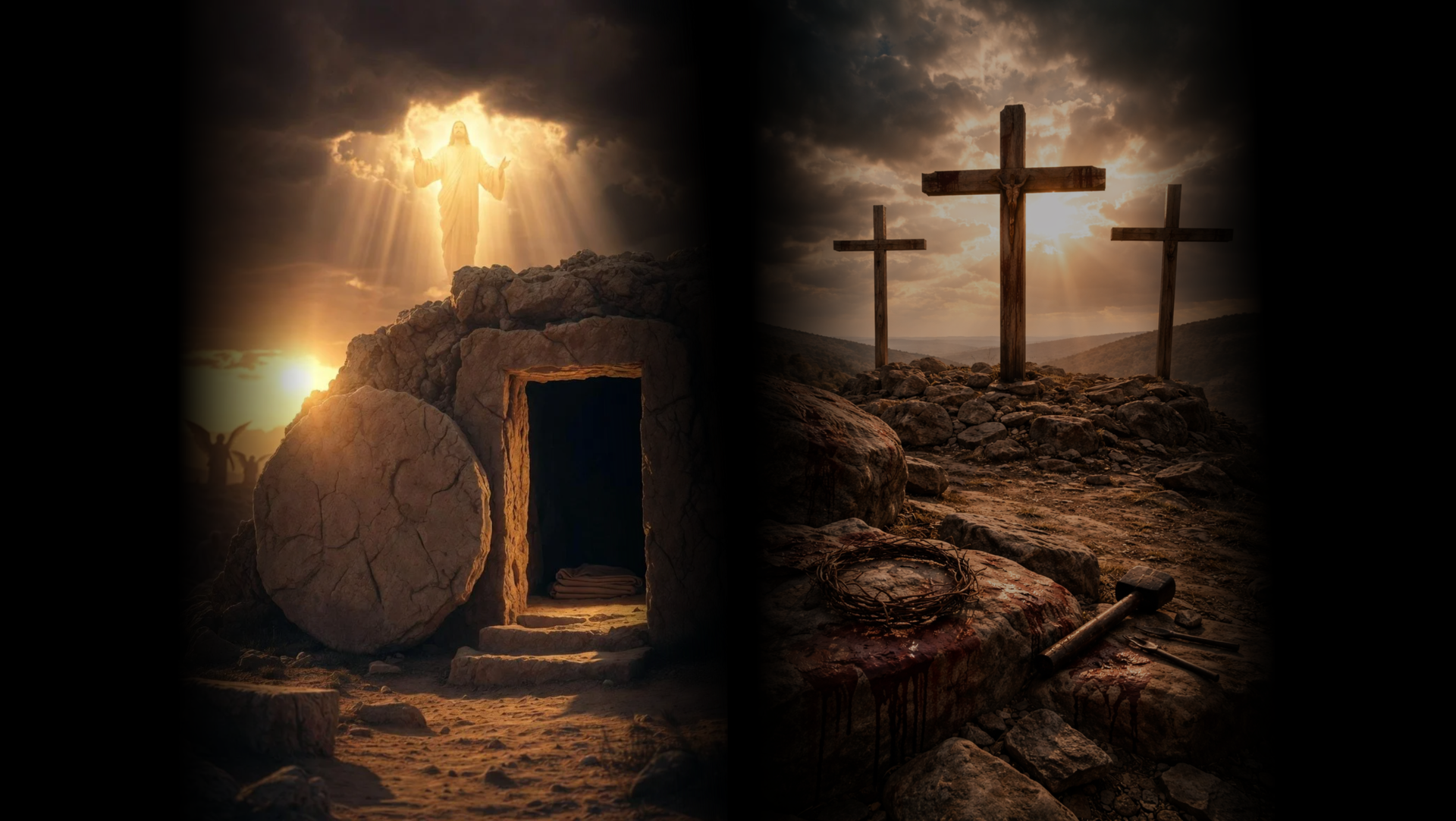 Lenten Season with the cross of Christ. Also showing ressurection.