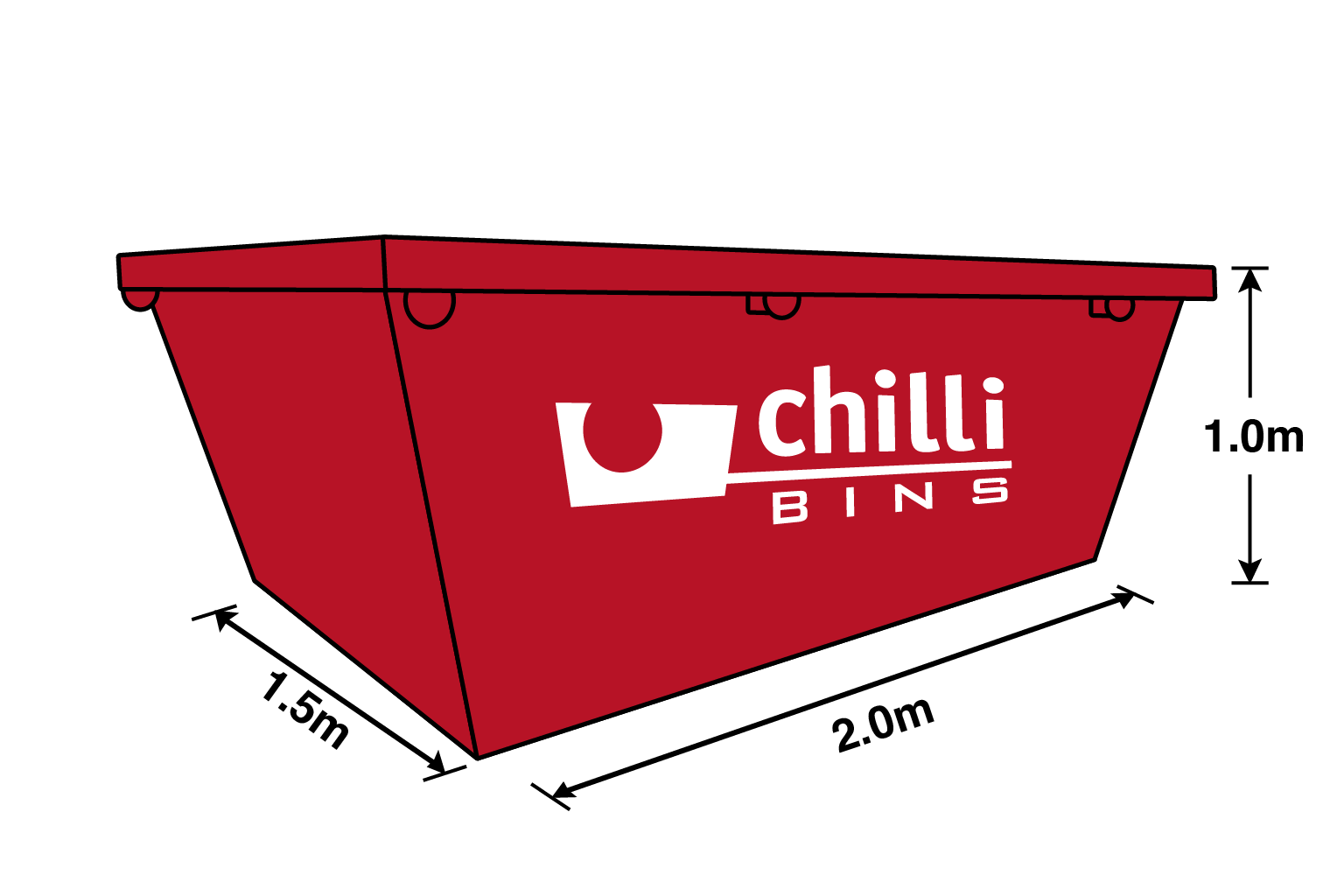 A Red Bin That Says Chilli Bins On It — Chilli Bins Skip Bins in Glenview, QLD